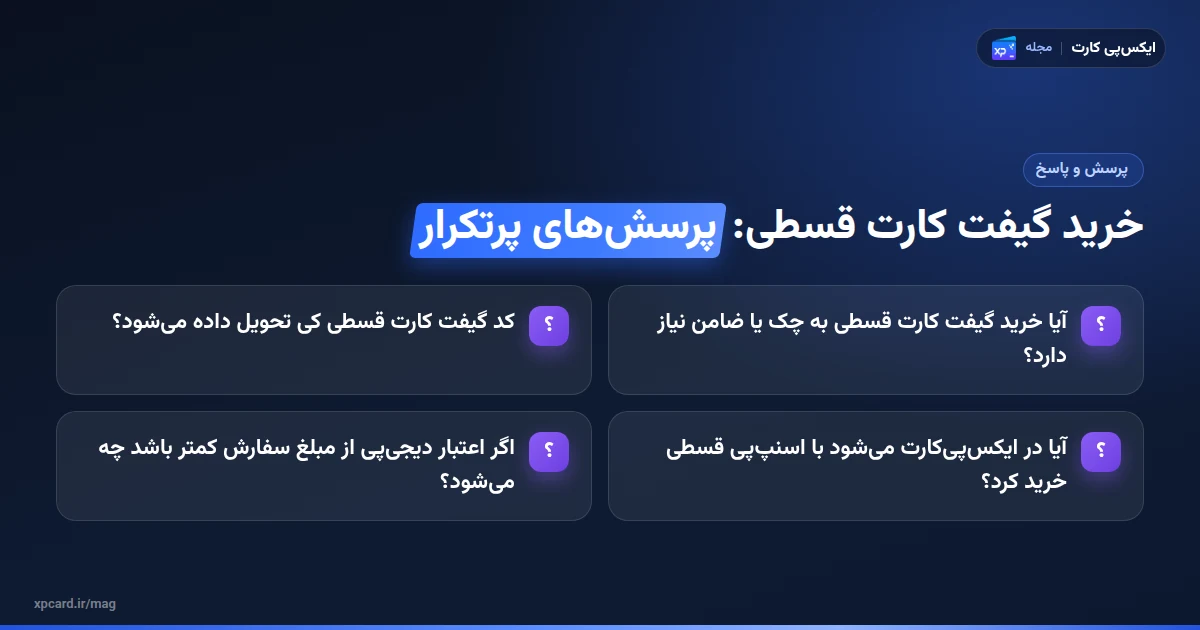 پرسشهای پرتکرار دربارهی خرید گیفت کارت قسطی با دیجیپی