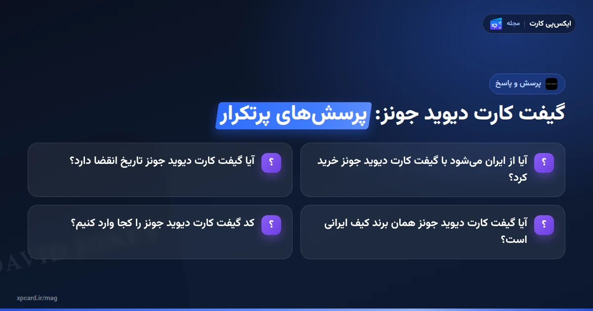 گیفت کارت دیوید جونز چیست؟ شرایط استفاده و خرید برای هدیه — پرسشهای پرتکرار