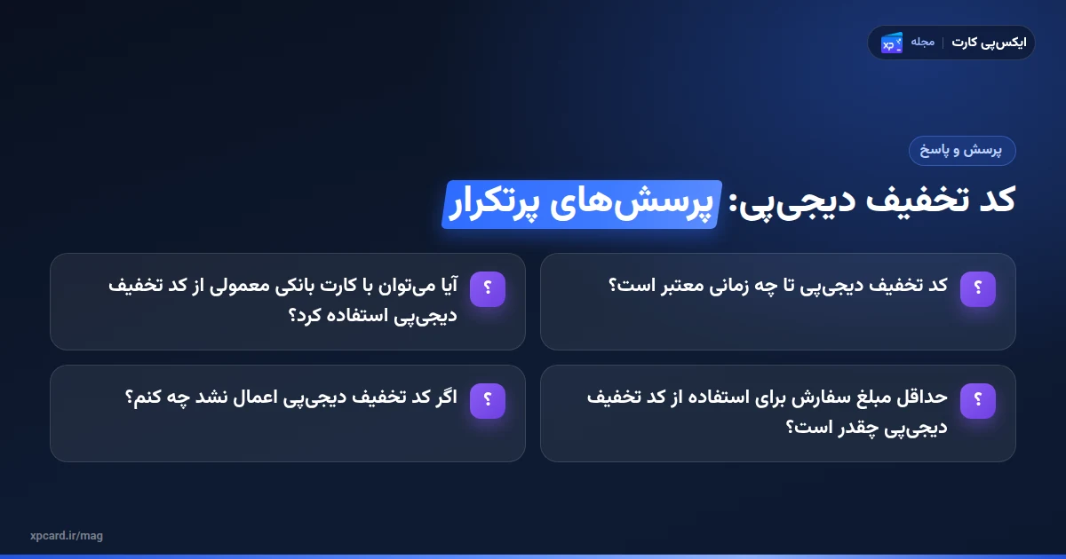 پرسش‌های پرتکرار درباره کد تخفیف دیجی‌پی