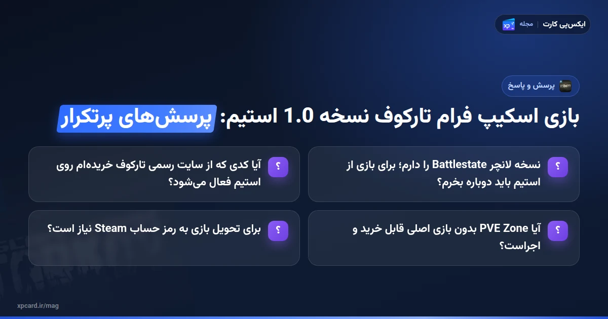 خرید بازی اسکیپ فرام تارکوف نسخه 1.0 استیم — پرسش‌های پرتکرار