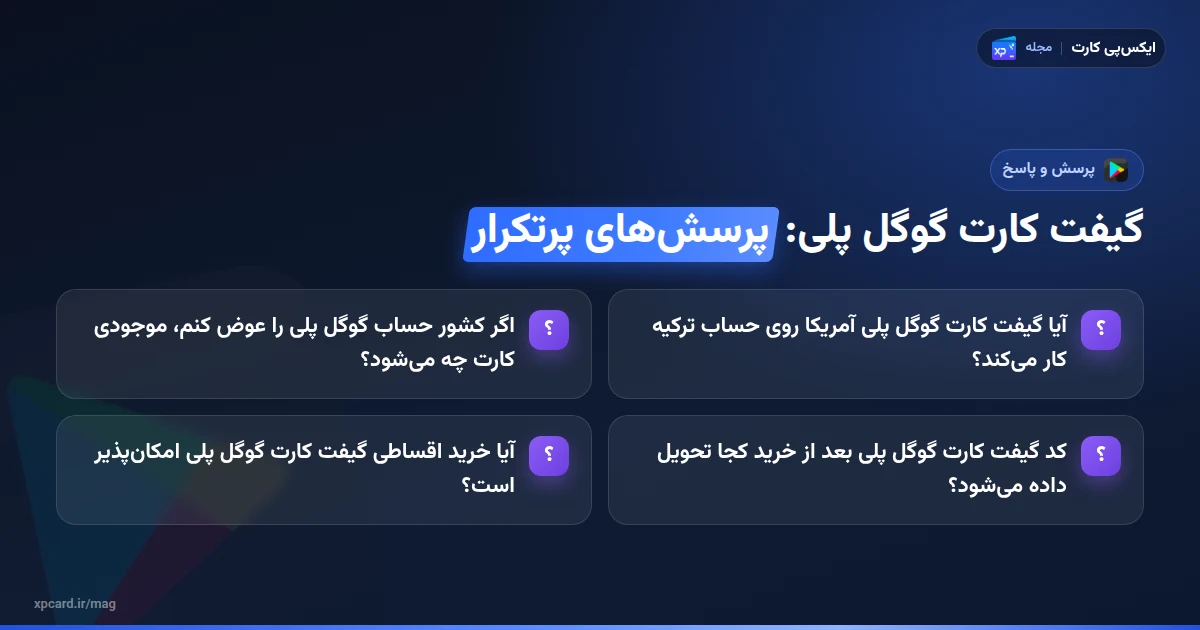 خرید گیفت کارت گوگل پلی — پرسشهای پرتکرار