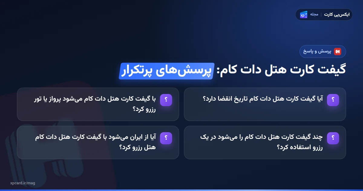 گیفت کارت هتل دات کام چیست؟ شرایط رزرو، ریجن و وضعیت ایران — پرسشهای پرتکرار