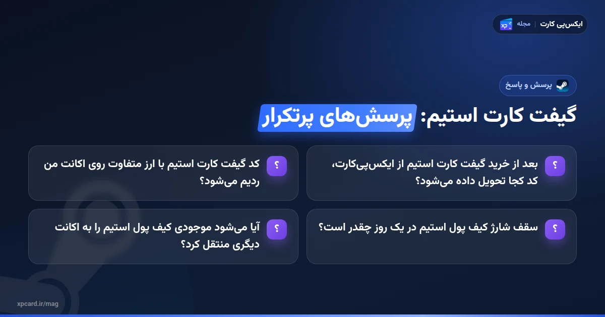 خرید گیفت کارت استیم — پرسش‌های پرتکرار