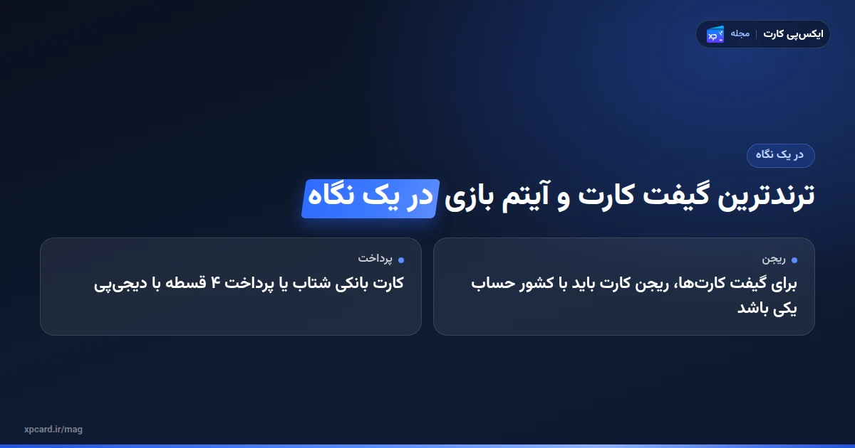 ترندترین گیفت کارت و آیتم بازی در یک نگاه