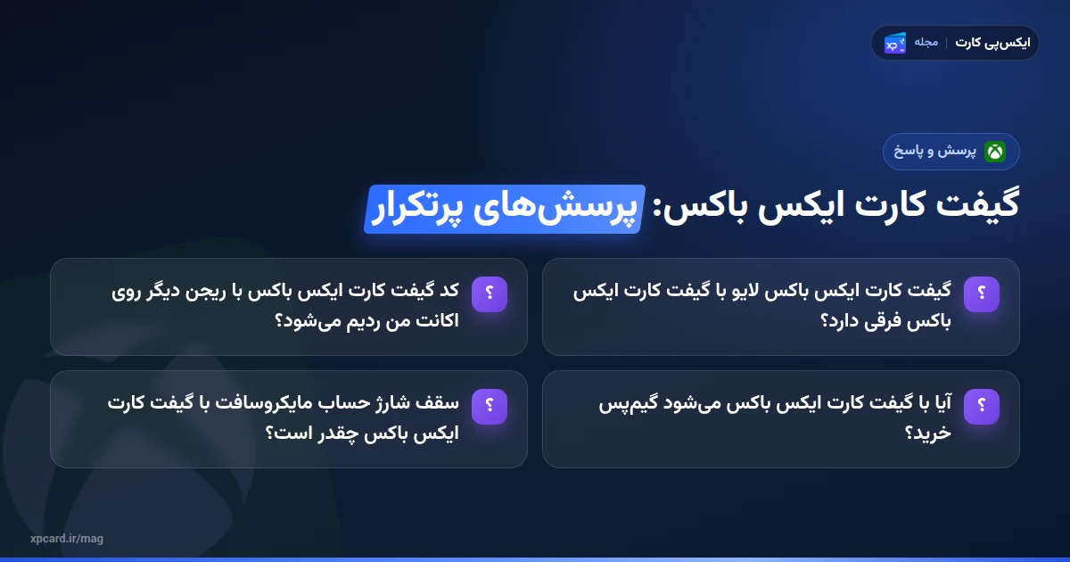خرید گیفت کارت ایکس باکس — پرسش‌های پرتکرار