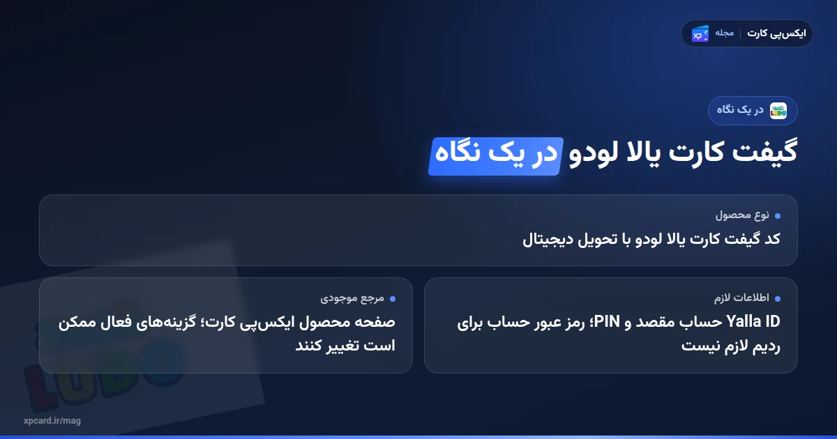 گیفت کارت یالا لودو در یک نگاه