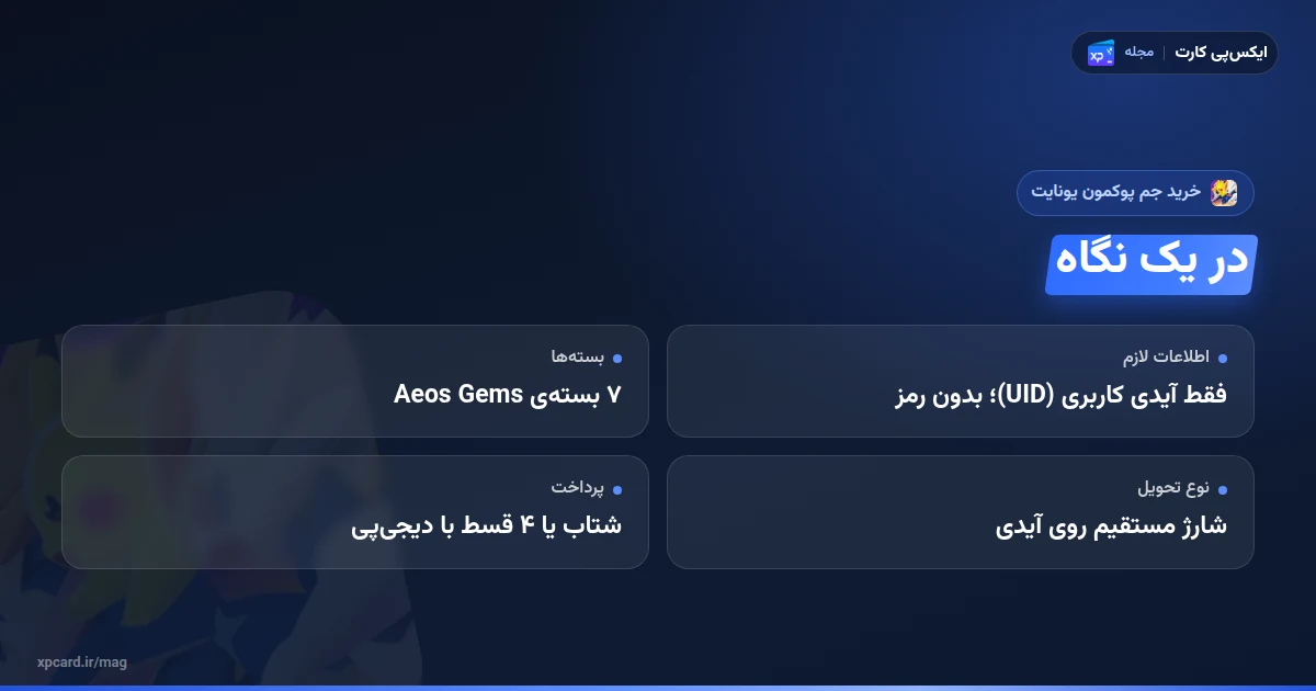 خرید جم پوکمون یونایت در یک نگاه؛ بسته‌ها، اطلاعات سفارش و پرداخت