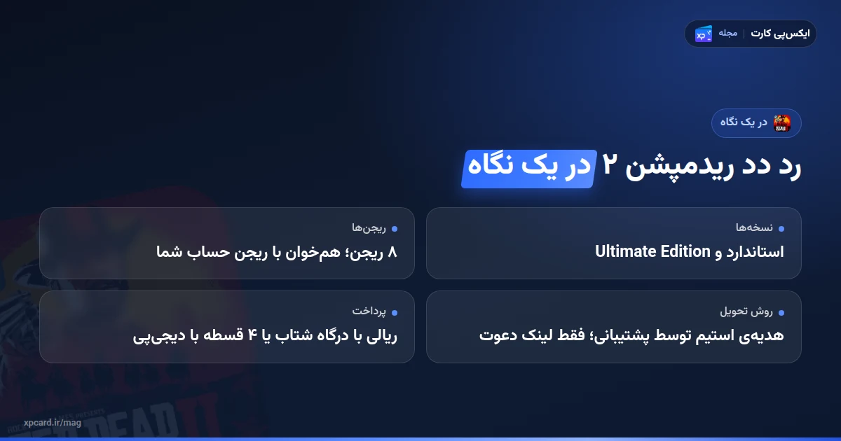 خرید رد دد ریدمپشن ۲ استیم در یک نگاه: نسخهها، ریجن، تحویل و پرداخت